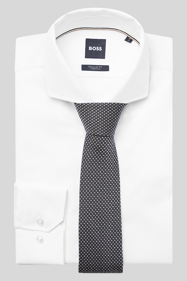 SILK MIX TIE BOSS - 260 BEIGE
